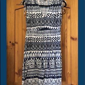 PRE-WORN FADED GLORY BLUE/WHITE PRINT SUMMER DRESS SIZE MEDIUM